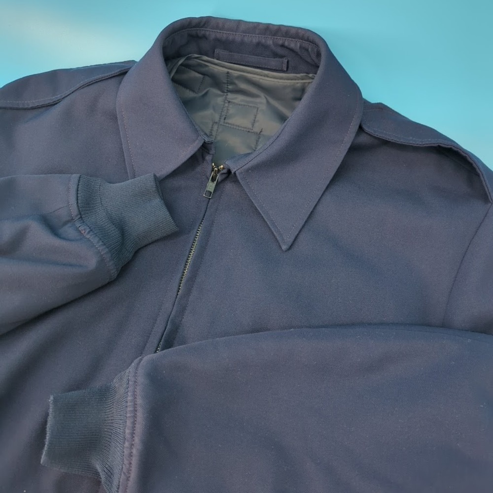 Mens Navy Blue Bomber Jacket with Detachable Liner Full Zip Utility Coat XL